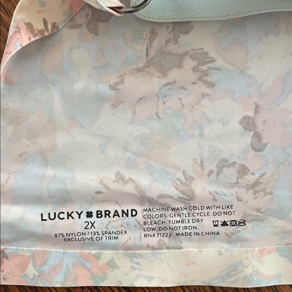 Lucky Brand Women's Floral Bralette - Light Blue and Pink - Picture 3 of 4